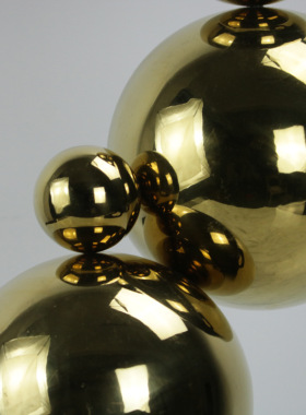 现代简约金葫芦不锈钢大理石底座摆件客厅书房书柜售楼处轻装饰品