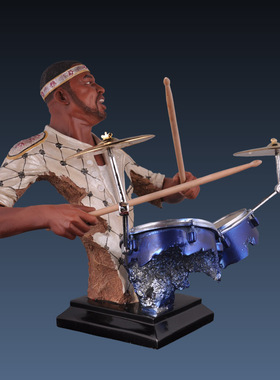 乐队雕像酒吧架子鼓树脂工艺品