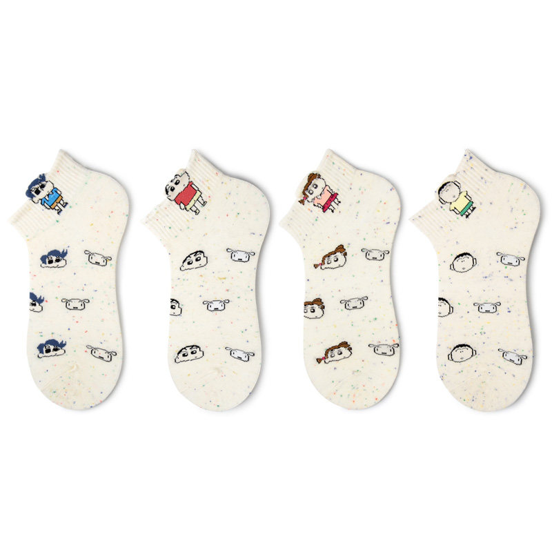 卡通动漫人物袜子女四季百搭薄款白色小短袜日系棉袜可爱学生少女,淘宝优惠券,粉丝福利购,淘宝优惠卷