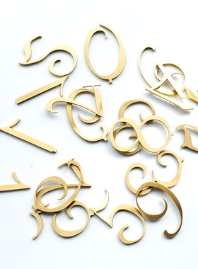 北欧风黄铜酒店数字别墅门牌号