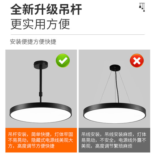 led圆形吊灯餐厅超亮美理发店棋牌室专用现代简约幼儿园店铺商用 - 图0