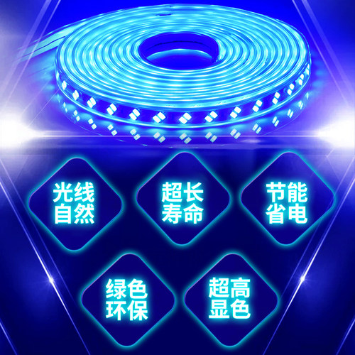 LED蓝光灯带条220V蓝色灯条超高亮天花吊顶KTV招牌灯箱装饰长条灯 - 图0