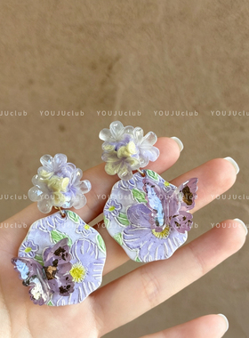 YOUJUclub去看画展油画风紫色花