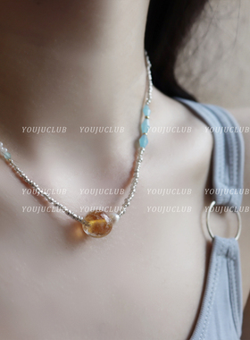 小清新精致时尚米珠彩色项链