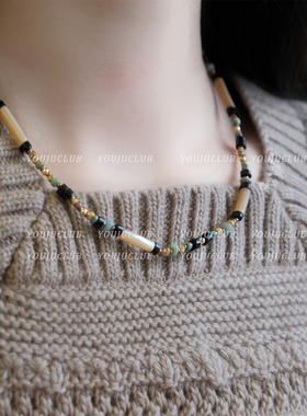 气质时髦配色黑色个性名族风颈链