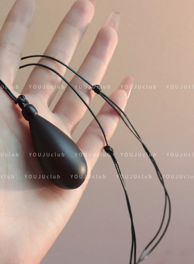 邮橘-酒壶～新中式黑色水滴项链女小众设计毛衣链简约百搭民族风