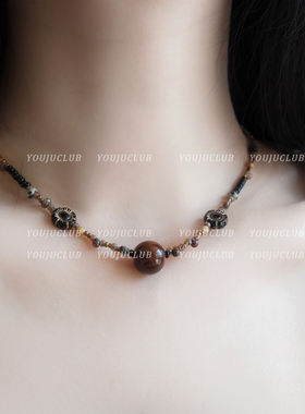 小众高级感显白黑金个性锁骨链女