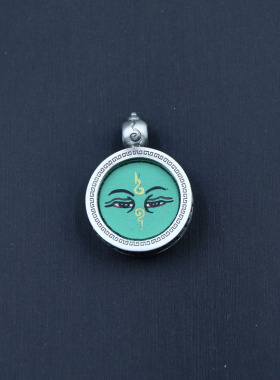 纯手绘唐卡唐卡吊坠纯银男女