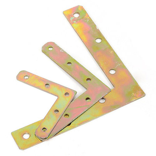 彩镀角码L型连接件90度角码家具桌椅固定配件拐角平面铁片100只 - 图2