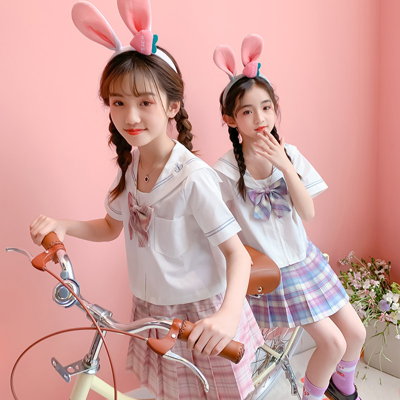 jk水手服盐系甜酷学院风套装女夏季新款时尚洋气时髦网红百褶裙子