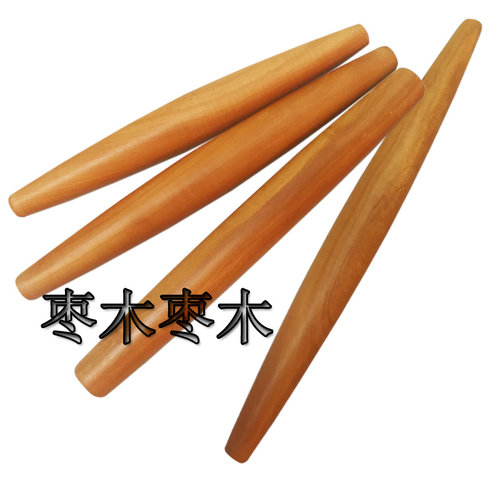 两头尖鱼肚实木擀面杖红心枣木饺子皮大小家用擀面棍小号滚轴烘焙 - 图3