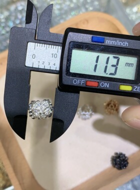 高保色包金微镶锆石三面花花隔珠水晶配饰手链项链diy串珠配件