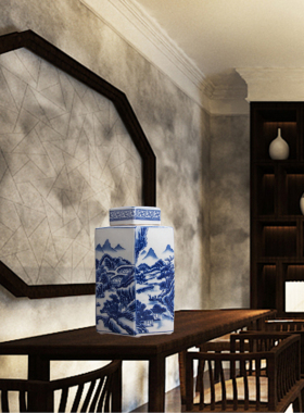 景德镇中式风复古陶瓷器储物罐