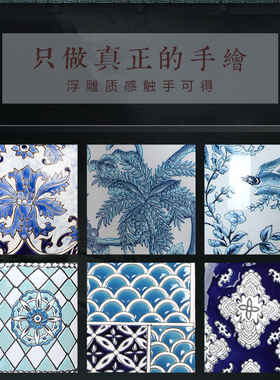 景德镇手绘带盖花瓶客厅工艺摆件