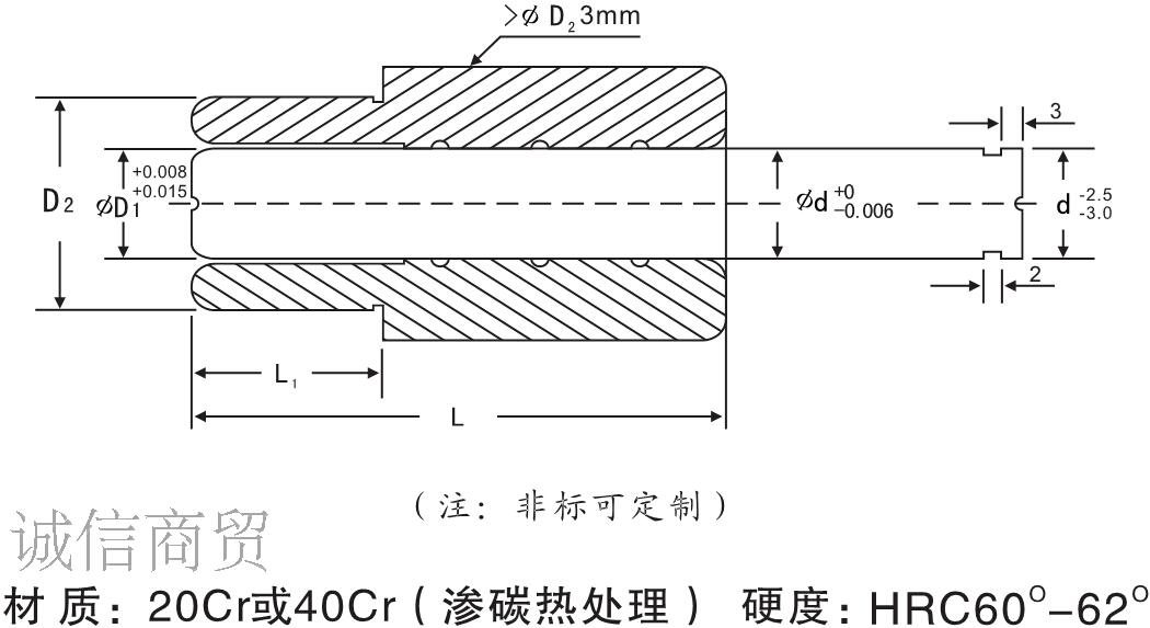 SGP滑动导柱导套 冲模导柱 外导柱冷冲模导柱导套 模架导柱d=20