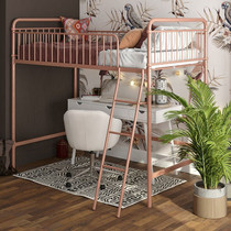Upper Bed Lower Emptier Combined Solo Single Upper Floor Overhead Iron Art Rack Loft Room Small Family Apartment Dorm Room With High And Low Bed