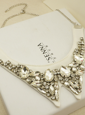 卡乌 假领子式项链手工DIY钻石颈链毛衣百搭配服装饰品潮流饰品女