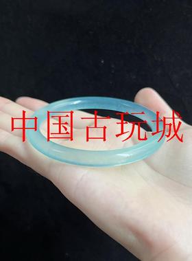 老矿料原石打磨冰种海蓝宝圆条