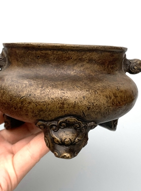 家用供奉炉仿古圆形香炉熏炉纯铜