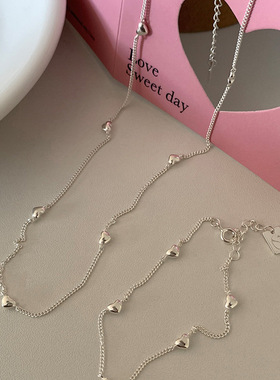 深圳旭佳S999纯银爱心项链女轻奢小众高级感手链女百搭手饰2024年