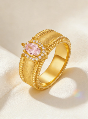 深圳旭佳旭家925银中古拉丝鸽子蛋戒指女轻奢高级感时尚闭口指环