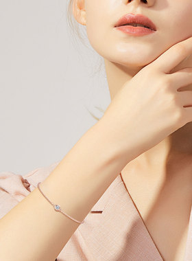 深圳旭佳s925纯银小气泡飞碟手链网红时尚精致莫桑石手链送女朋友