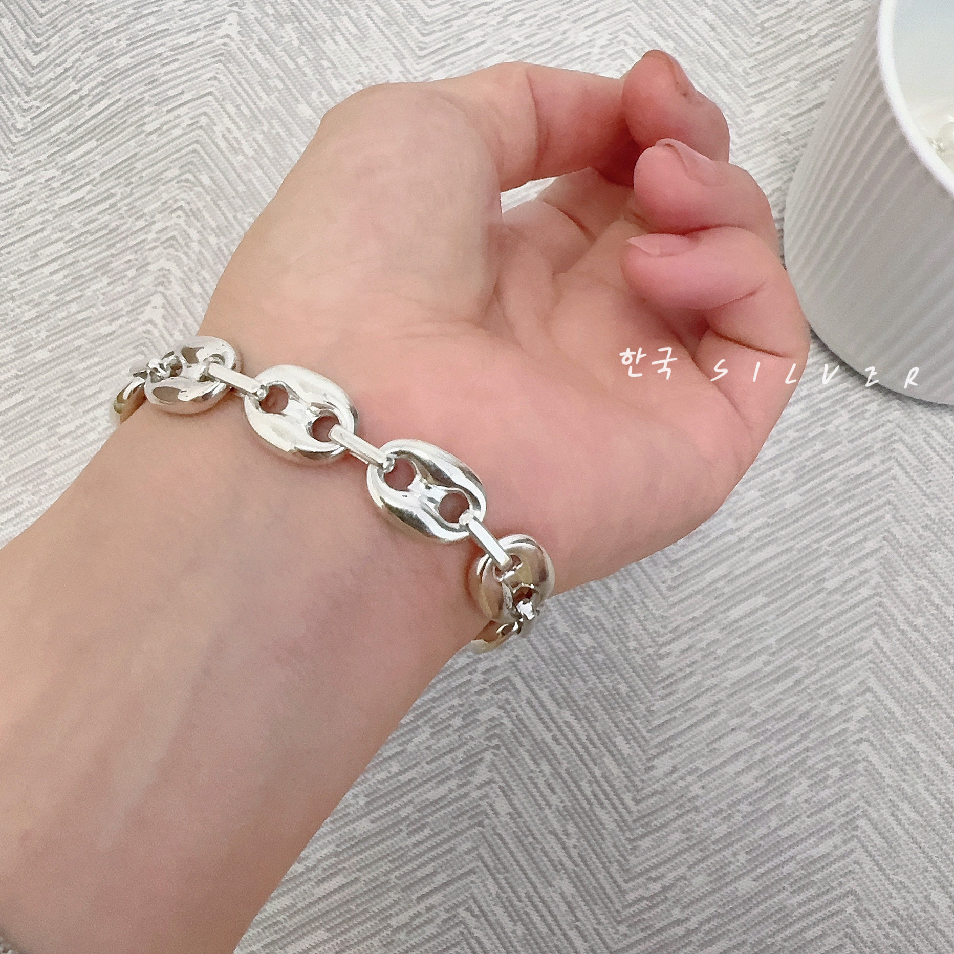 韩国原单s925纯银立体猪鼻子手链欧美中性风个性重工百搭时尚潮酷,淘宝优惠券,粉丝福利购,淘宝优惠卷