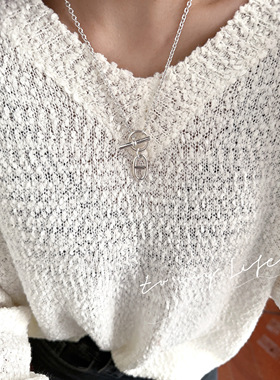 OT扣猪鼻子项链女s925纯银