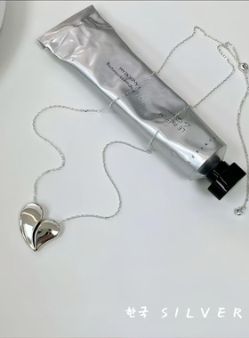 大爱心项链纯银s925新款毛衣链