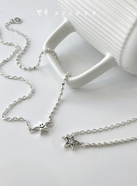 s925纯银项链女五角星星笑脸新款爆款高级感简约时尚锁骨链轻奢潮