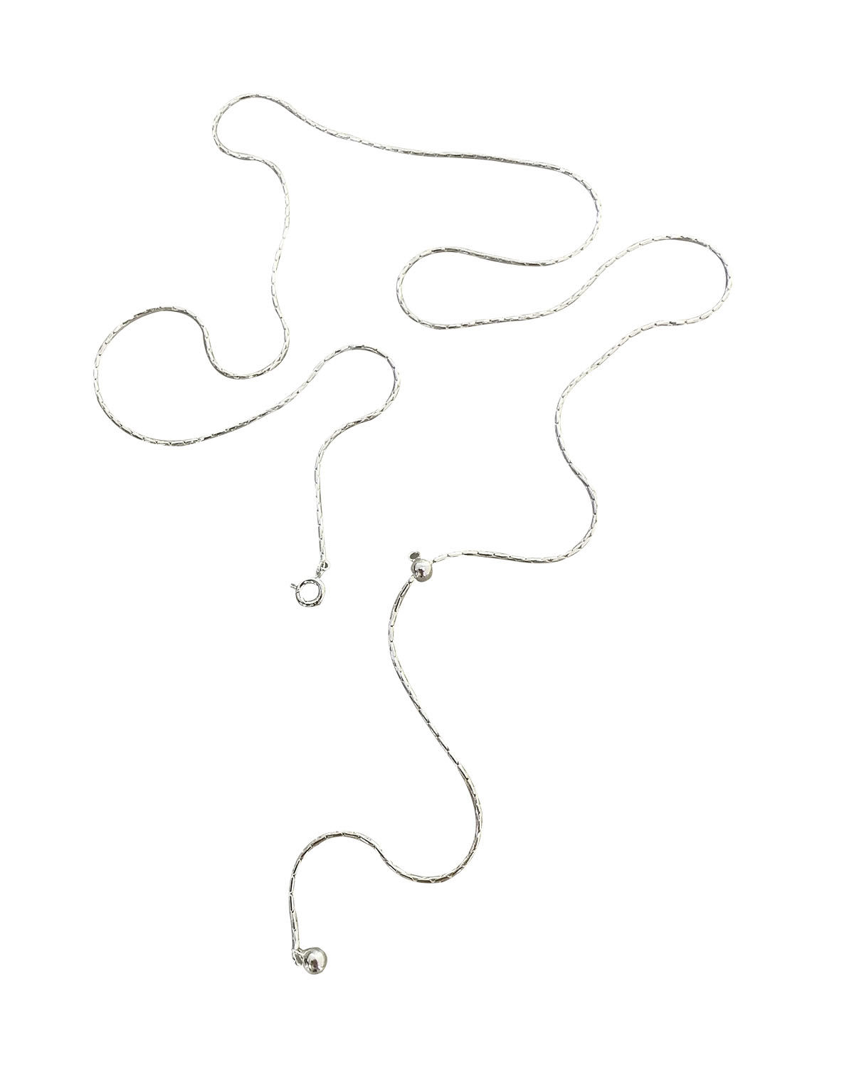 s925纯银抽拉可调节项链裸链轻奢简约百搭素链女单链条时尚毛衣链