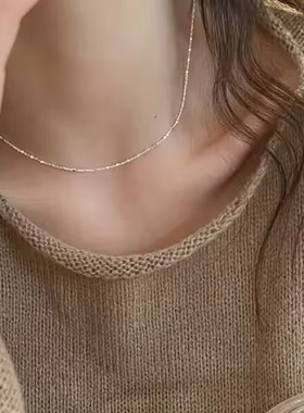 新款特价福利通体S925纯银超细闪项链女百搭锁骨链轻奢高级感素链