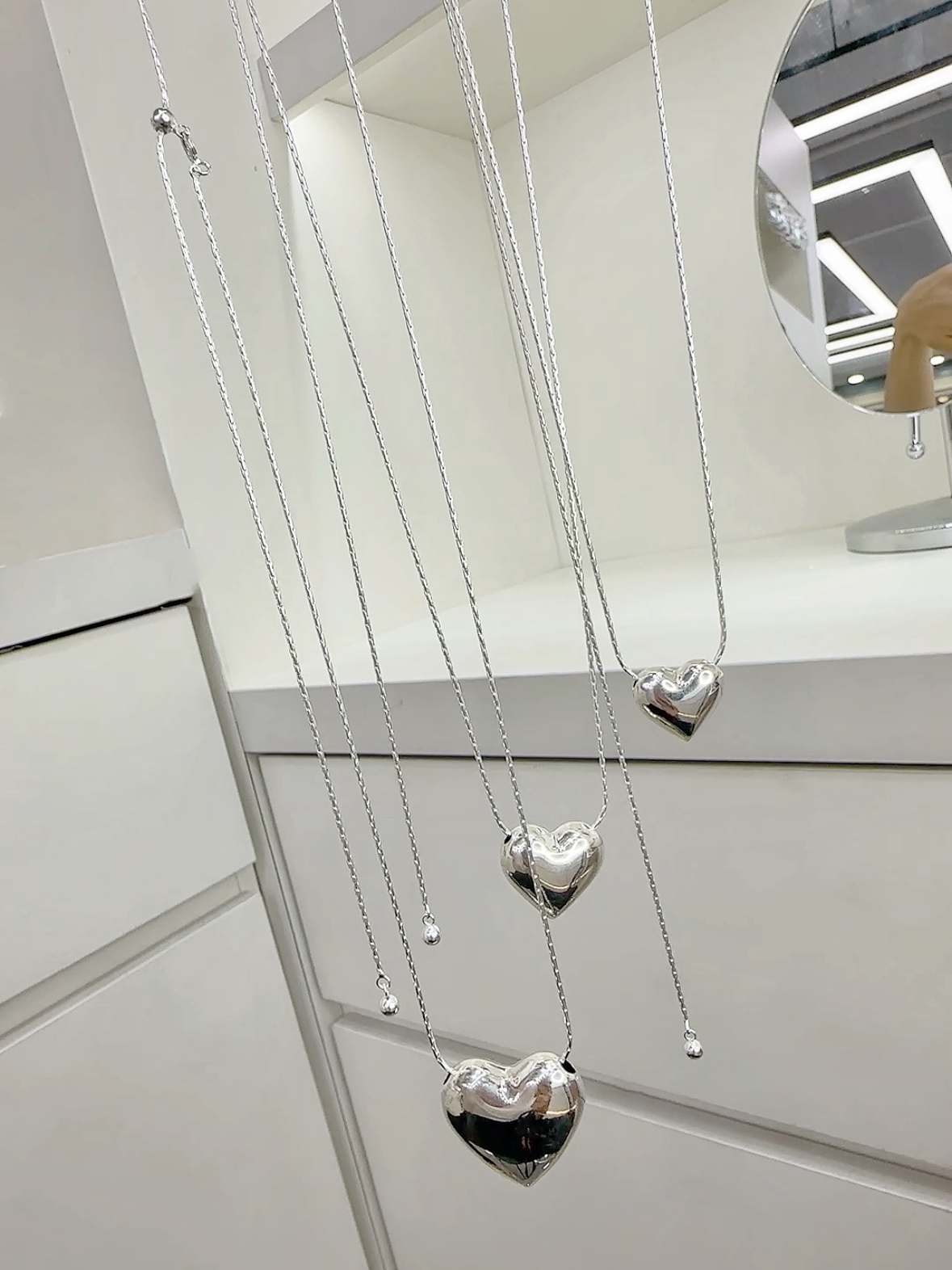 s925纯银抽拉可调节项链裸链轻奢简约百搭素链女单链条时尚毛衣链