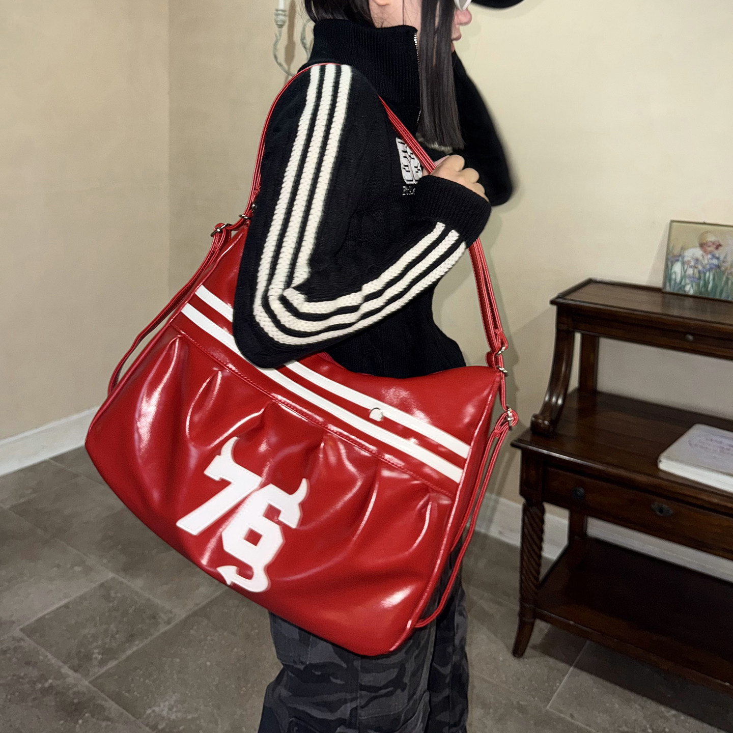 梁拌泡菜美式复古76设计感腋下包女设计感休闲百搭单肩斜挎包,淘宝优惠券,粉丝福利购,淘宝优惠卷