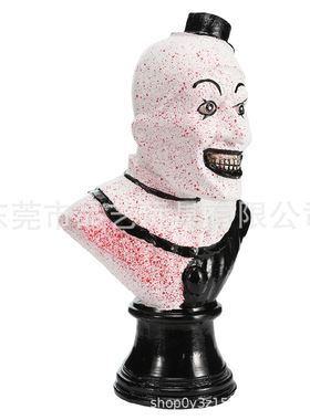 恐怖场景桌面装饰跨境新款创意万圣节装饰树脂摆件断魂小丑摆件