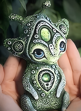 可爱个性潮流跨境新款 外星生物幻想外星人树脂摆件 设计科幻3d