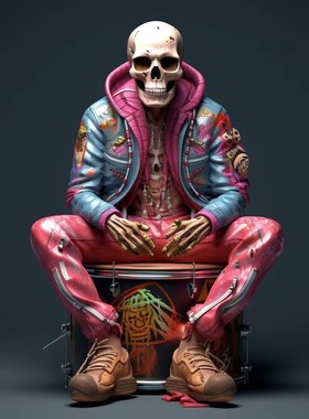 适用于办公桌汽车挂件恐怖车载挂饰亚克力平面骷髅雕像万圣节装饰