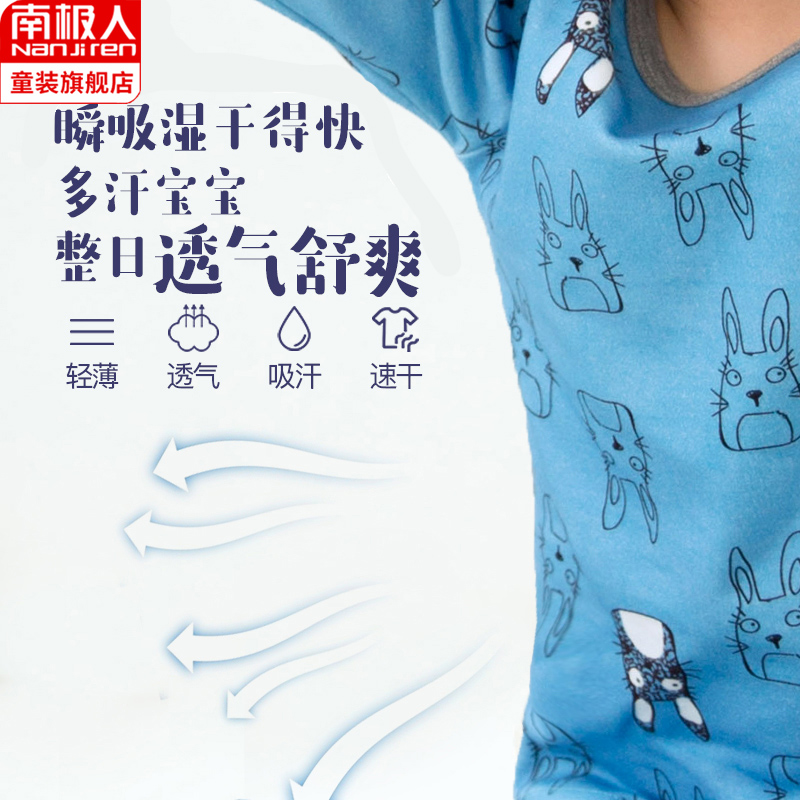 南极人童装旗舰店南极人儿童内衣套装婴儿纯棉秋衣秋裤宝宝保暖女童中大童外穿睡衣1