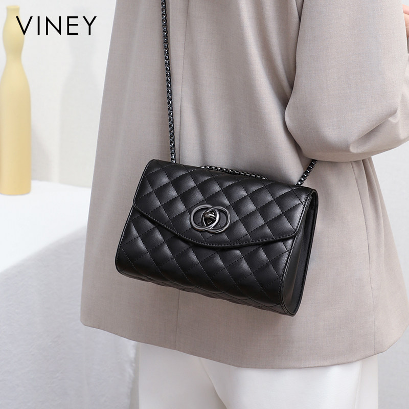 Viney包包女2026新款斜挎包女包百搭高级质感小众单肩菱格链条包,淘宝优惠券,粉丝福利购,淘宝优惠卷