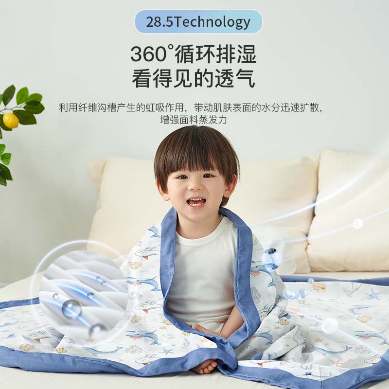 萌贝婴儿盖毯竹棉纱布新生儿夏季薄款小薄毯宝宝儿童空调被春秋