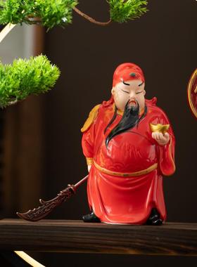 中式倒流香炉摆件财神爷佛像