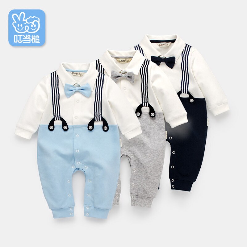 叮当槌春秋外出礼服宝宝0-3月哈衣 易林母婴连身衣/爬服/哈衣