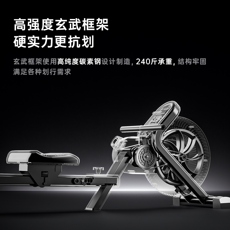 佑美划船机家用风磁双阻室内静音折叠健身器材健身房划船训练器W1