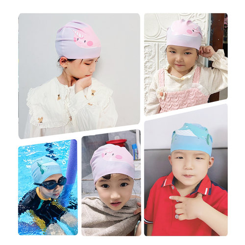 儿童泳帽女童不勒头硅胶防水游泳帽女款布帽男童大头围卡通新款 - 图3