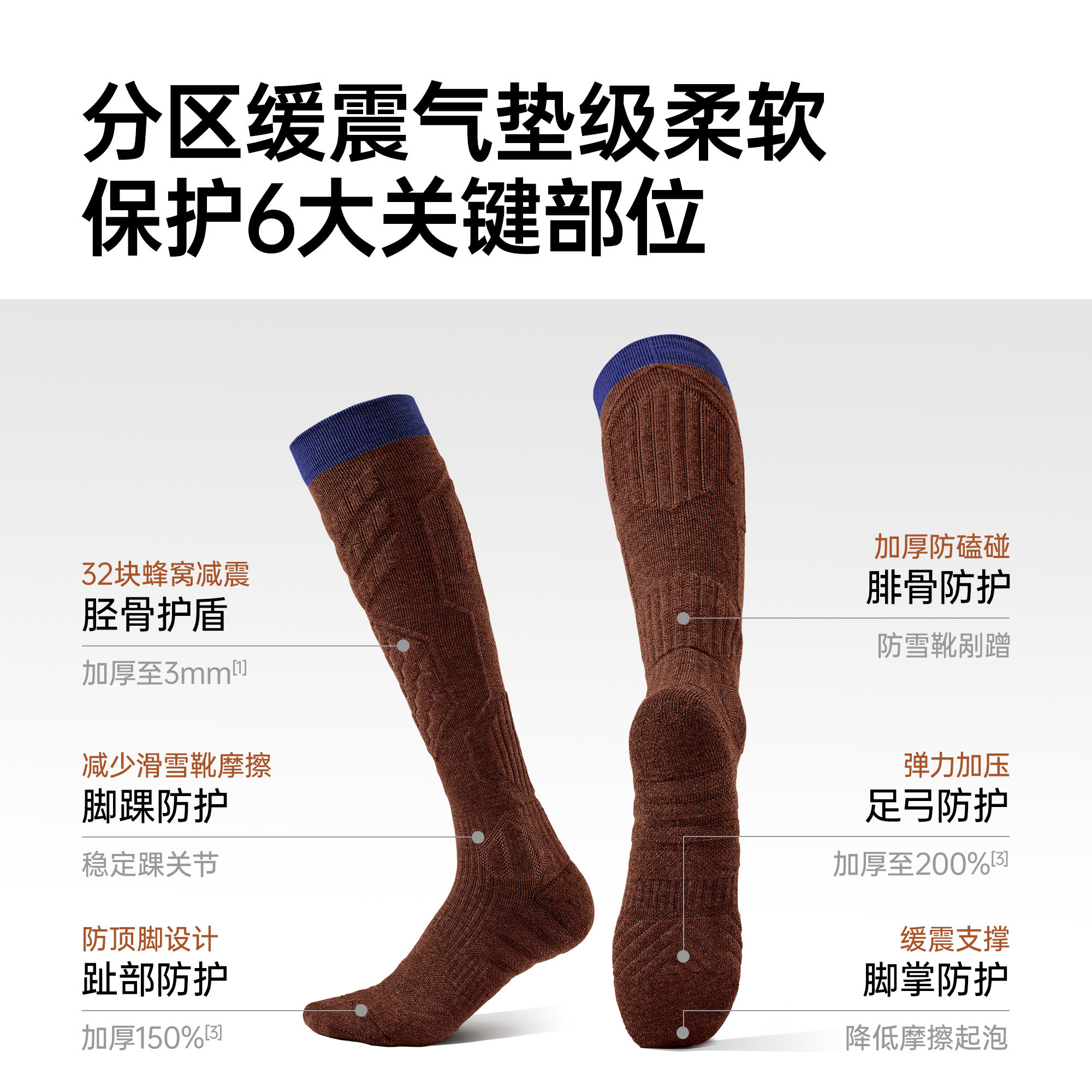 佑美美利奴羊毛滑雪袜女男专业雪山加厚压力专用速干长筒滑雪袜子,淘宝优惠券,粉丝福利购,淘宝优惠卷