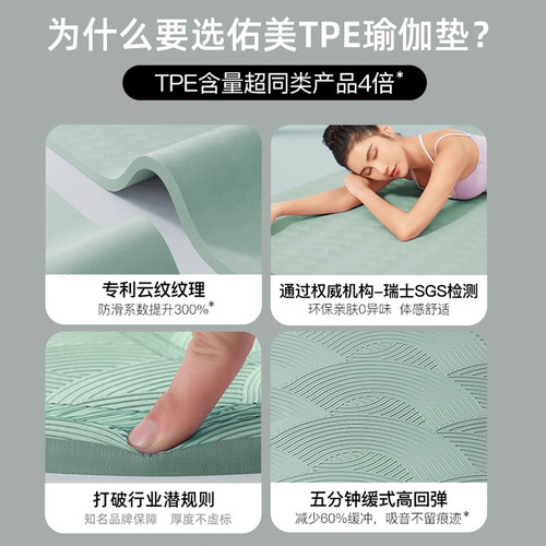 瑜伽垫健身垫家用防滑减震静音加厚运动女生专用2025新款专业防滑 - 图0