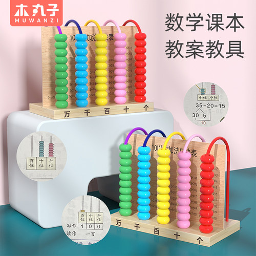 五档计数器小学一年级二四五行万位儿童计算学习算珠数学教具 - 图1