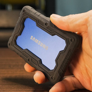 肥熊适用于三星T7 T7 Touch指纹识别版固态移动硬盘SSD防摔保护套军事风格战术外套防滑防震抗震硅胶套保护壳