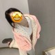 慵懒风粉色碎花拼接连帽卫衣外套女春秋新款oversize宽松拉链上衣