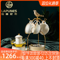 Lapunes Light Lavish Style Afternoon Tea Tea Set Fruit Candle Flower Tea Pot Suit Home Ceramic Cup High Face Value